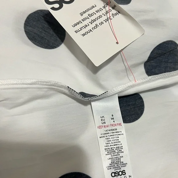 ASOS DESIGN Popelin Volume Circle Maxi Skirt Polka Dots Women's 4 NWOT - Picture 5 of 5